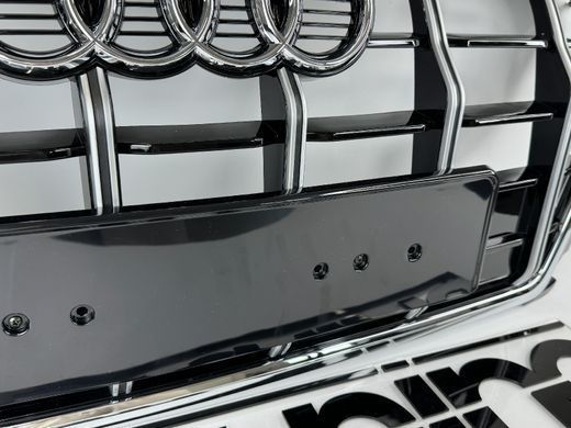 Решетка радиатора Audi Q38 3A стиль SQ3 черная+хром (2018-2023 г.в.) тюнинг фото