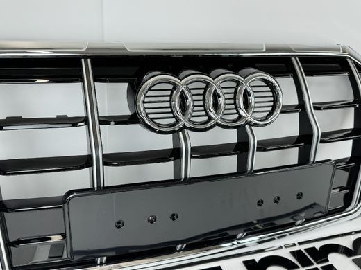Решетка радиатора Audi Q38 3A стиль SQ3 черная+хром (2018-2023 г.в.) тюнинг фото