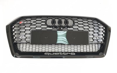 Решетка радиатора Audi Q5 RSQ5 Quattro чорный глянец (2017-...) тюнинг фото