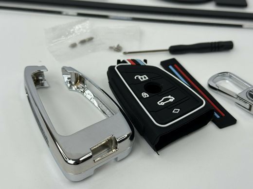 Чехол протектор на ключ для BMW F48 G30 G11 F39 F25 F15 F16 хром тюнинг фото