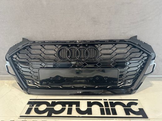 Решетка радиатора AUDI A4 B9 стиль S4 черная глянцевая (2019-2023) тюнинг фото