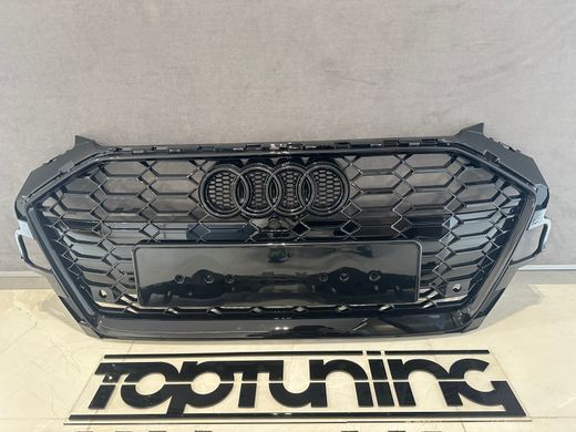 Решетка радиатора AUDI A4 B9 стиль S4 черная глянцевая (2019-2023) тюнинг фото