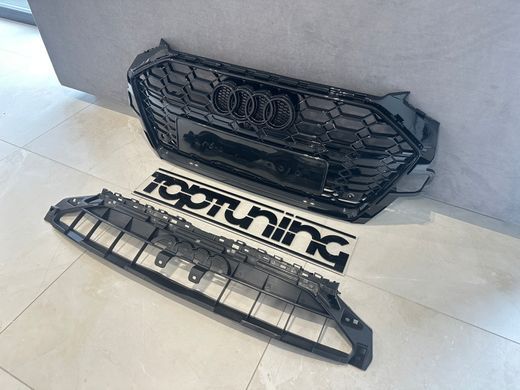 Решетка радиатора AUDI A4 B9 стиль S4 черная глянцевая (2019-2023) тюнинг фото
