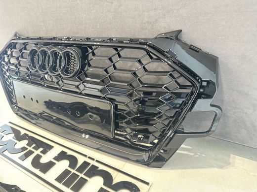 Решетка радиатора AUDI A4 B9 стиль S4 черная глянцевая (2019-2023) тюнинг фото