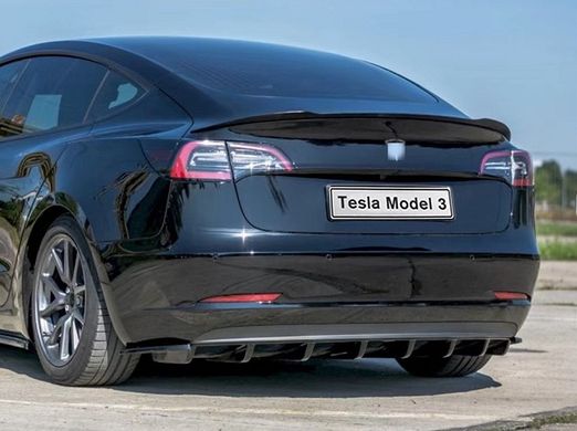 Спойлер багажника Tesla Model 3 чорний глянсовий Makston Design (17-22 р.в.) тюнінг фото