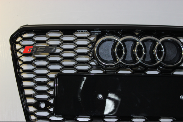 Решітка радіатора Ауді A7 G4 стиль RS7, чорна глянсова  (10-14 р.в.) тюнінг фото