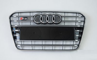 Решетка радиатора Ауди A5 в S5 стиле, черная + хром (12-16 г.в.) тюнинг фото
