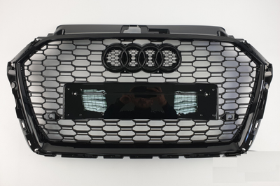 Решетка радиатора Audi A3 8V стиль RS3 черный глянец (16-20 г.в.) тюнинг фото
