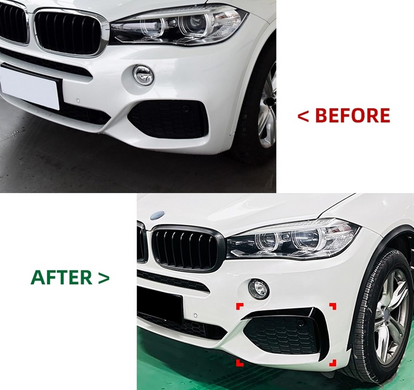 Накладки переднего бампера BMW X5 F15 M Sport черный глянец тюнинг фото