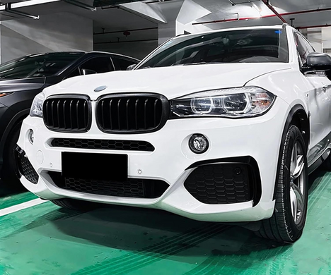 Накладки переднего бампера BMW X5 F15 M Sport черный глянец тюнинг фото
