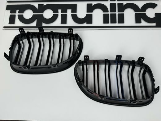 Решетка радиатора BMW E60 / E61 M черный глянец триколор тюнинг фото