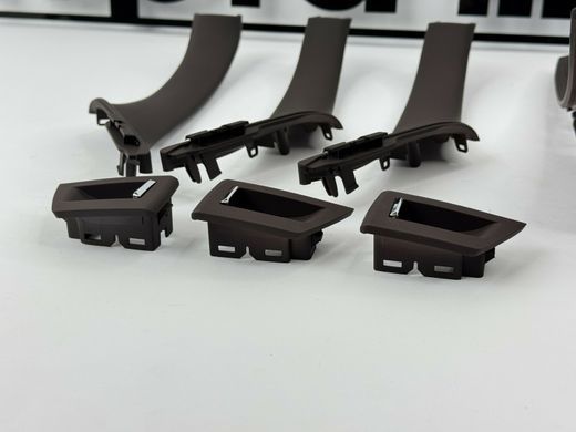 Внутрішні ручки дверей + панель склопідіймача BMW F10 / F11 коричневі-моко тюнінг фото