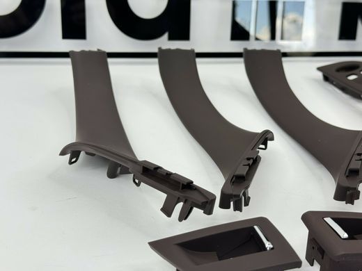 Внутрішні ручки дверей + панель склопідіймача BMW F10 / F11 коричневі-моко тюнінг фото