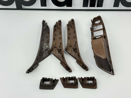 Внутрішні ручки дверей + панель склопідіймача BMW F10 / F11 коричневі-моко тюнінг фото