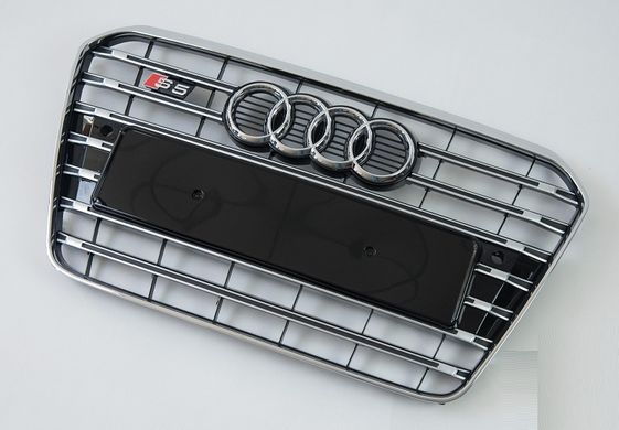 Решітка радіатора Ауді A5 в S5 стилі, чорна + хром (12-16 р.в.) тюнінг фото