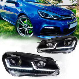 Оптика передняя, светодиодные фары на Volkswagen Golf 6 тюнинг фото