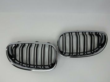 Решетка радиатора BMW E60 / E61 M черный + хром рамка тюнинг фото