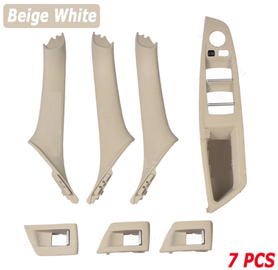 Внутрішні ручки дверей + панель склопідіймача BMW F10 / F11 кремово-білі тюнінг фото