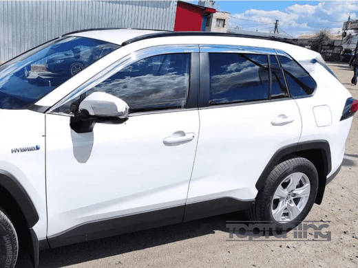 Рейлинги на крышу Toyota RAV4 (2019-2023) черные тюнинг фото