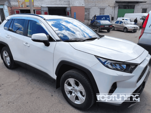 Рейлинги на крышу Toyota RAV4 (2019-2023) черные тюнинг фото