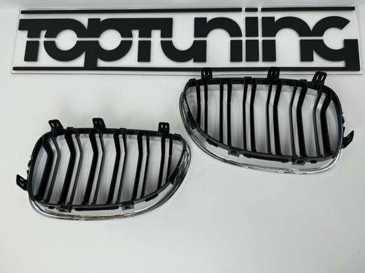 Решетка радиатора BMW E60 / E61 M черный + хром рамка тюнинг фото