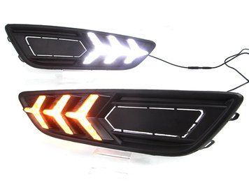 Рамки противотуманные Ford Focus с DRL (15-18 г.в.) тюнинг фото