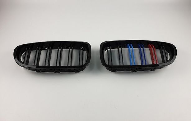 Решетка радиатора BMW F10 / F11 M черный глянец триколор тюнинг фото