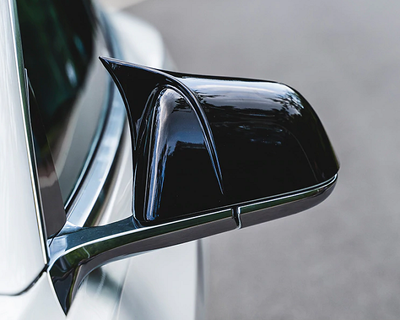 Накладки на зеркала Tesla Model 3, черный глянец тюнинг фото