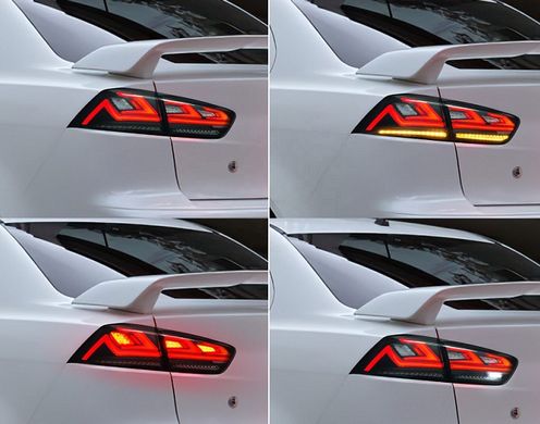 Оптика задня, ліхтарі Mitsubishi Lancer X димчасті діодні тюнінг фото