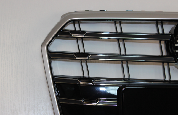 Решітка радіатора Ауді A7 G4 стиль S7, хром рамка + хром вставки (14-17 р.в.) тюнінг фото