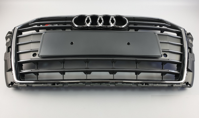 Решетка радиатора Audi A3 8V стиль S3 серебро + хром (16-20 г.в.) тюнинг фото