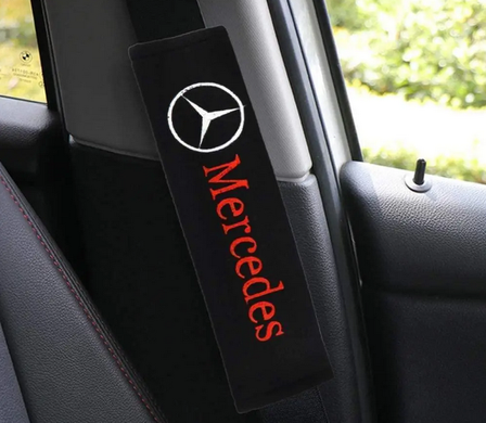 Накладки (чохли) для ременя безпеки логотип Mercedes тюнінг фото