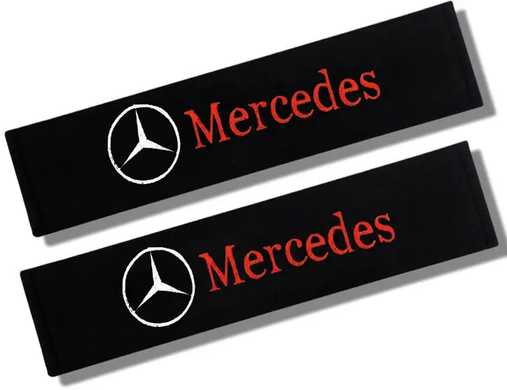 Накладки (чехлы) для ремня безопасности логотип Mercedes тюнинг фото