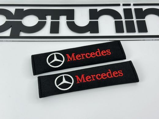 Накладки (чохли) для ременя безпеки логотип Mercedes тюнінг фото