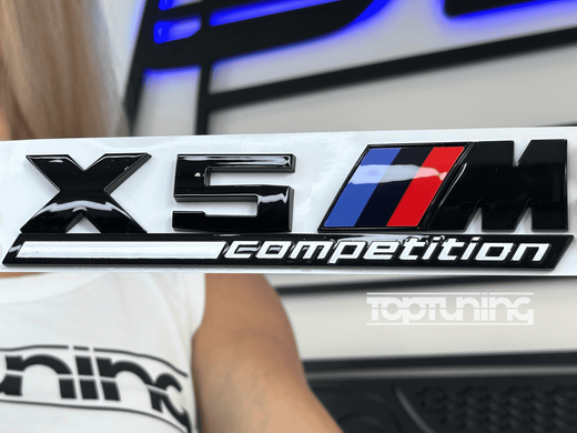 Наклейка-емблема на кузов BMW X5M Competition Black тюнінг фото