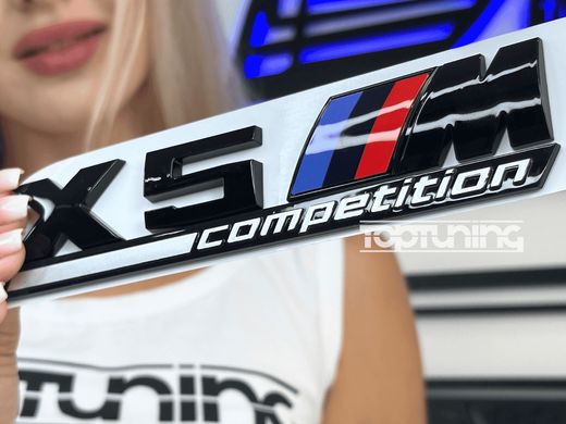 Наклейка-емблема на кузов BMW X5M Competition Black тюнінг фото