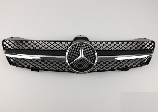 Решітка радіатора Mercedes W219 Chrome Black (04-07 р.в.) тюнінг фото