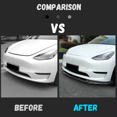 Накладка переднього бампера Tesla Model Y чорний глянець (2020-...) тюнінг фото
