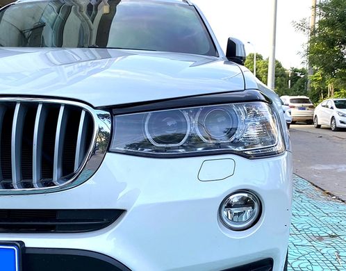 Накладки на фары, реснички BMW X3 F25 / X4 F26 под покраску ABS-пластик тюнинг фото