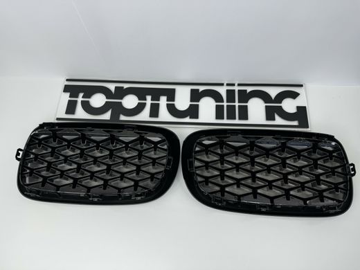 Решетка радиатора на BMW X5 F15 / X6 F16 стиль Diamond Silver-Black тюнинг фото