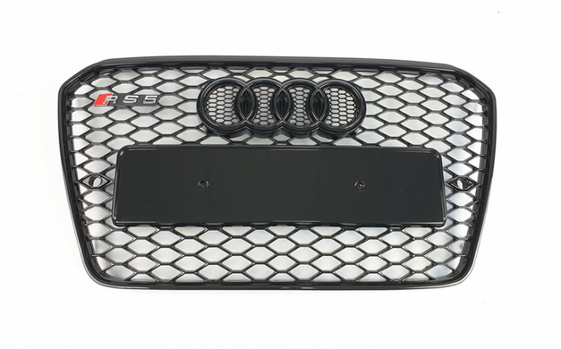 Решітка радіатора Audi A5 стиль RS5 чорний глянець без камери (12-16 р.в.) тюнінг фото