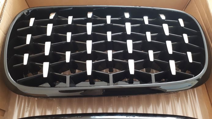 Решетка радиатора на BMW X5 F15 / X6 F16 стиль Diamond Silver-Black тюнинг фото