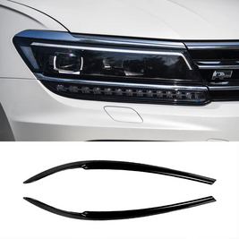 Накладки на фары, реснички VW Tiguan 2017-2020 черный глянец (ABS-пластик) тюнинг фото
