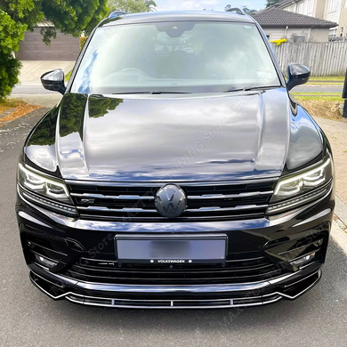 Накладки на фары, реснички VW Tiguan 2017-2020 черный глянец (ABS-пластик) тюнинг фото