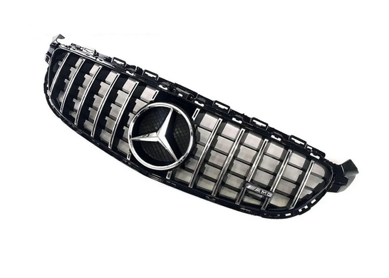 Решітка радіатора Mercedes W205 стиль GT чорна з хромом (14-18 р.в.) тюнінг фото