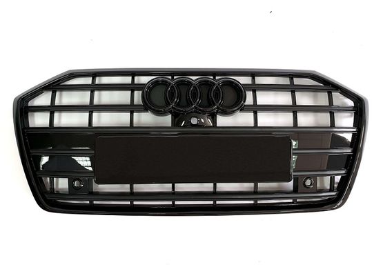 Решетка радиатора Audi A6 C8 стиль S6 черный глянец (2018-...) тюнинг фото