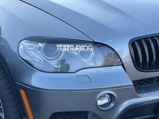 Накладки на фари, вії BMW X5 E70 чорний глянець ABS-пластик тюнінг фото