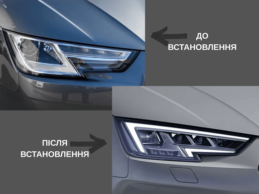 Оптика передняя, фары Audi A4 B9 (2017-2020) LED с линзой тюнинг фото