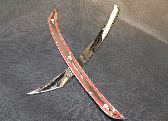Реснички (бровки) на фары Nissan X-trail, серебристые (2014-...) тюнинг фото
