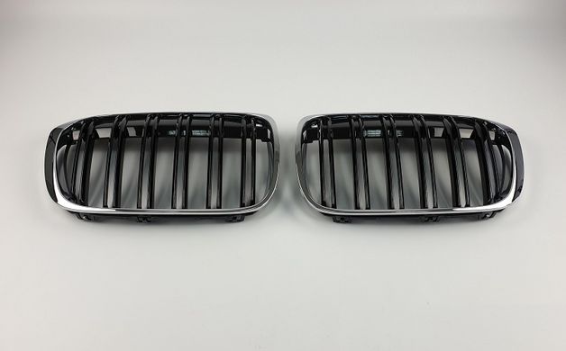Решітка радіатора BMW X1 F48 М чорний + хром рамка (15-19 р.в.) тюнінг фото